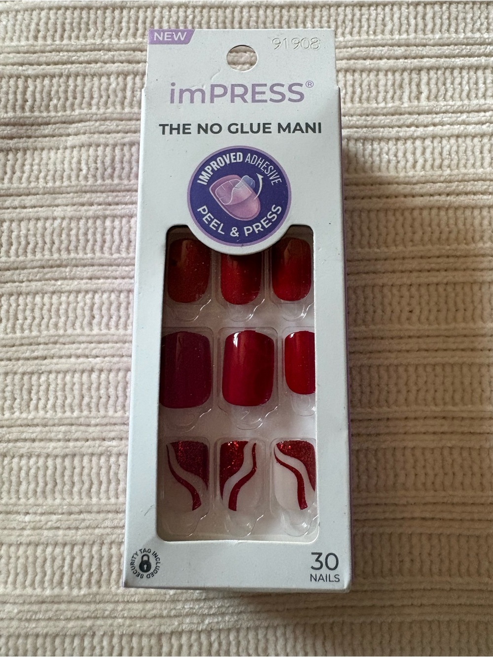 imPRESS Red No Glue Press-On Nails - 30 Pack